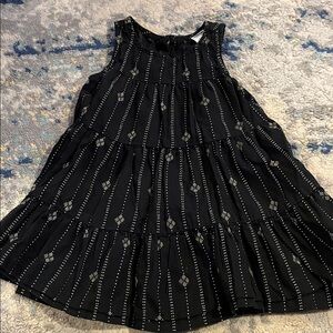 Old Navy Black Sleeveless Kids Dress with White Pattern